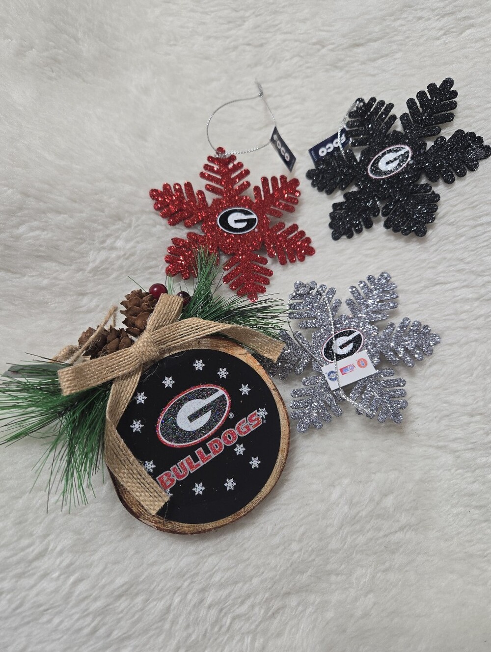 Foco Georgia Bulldogs 4 Piece Ornament Bundle NWT